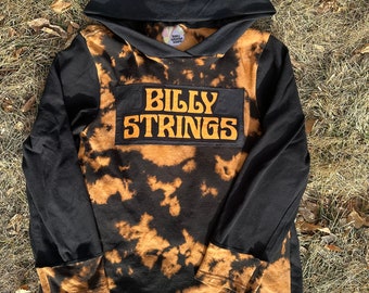 Womens medium large Billy Strings BMFS tshirt hoodie bleach tie dye one of a kind fan art