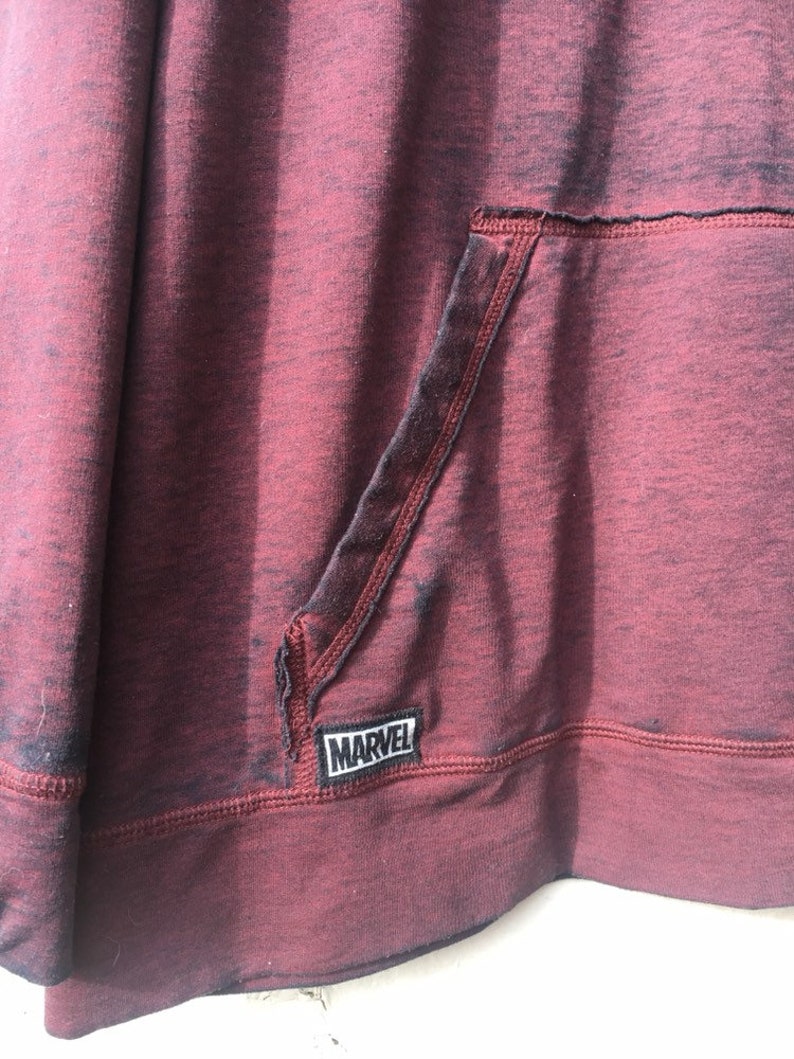 upcycled extra large marvel X Force fathers day gift burnout Mens XL Deadpool hoodie