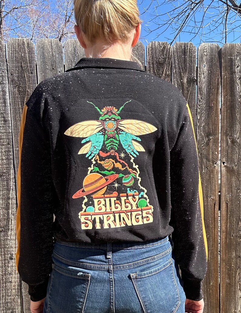 Womens small Billy Strings BMFS zip up sparkle jacket with circadia planet merch patch one of a kind shirt bluegrass gift image 1