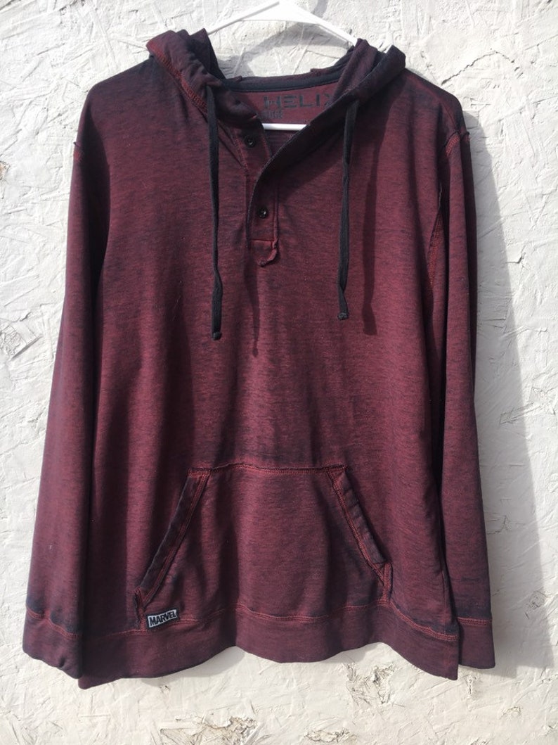 upcycled extra large marvel X Force fathers day gift burnout Mens XL Deadpool hoodie