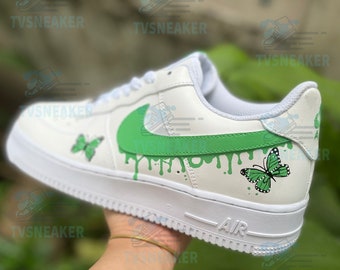 Custom Shoes, Butterfly Drip Air Force 1 Hand Painting sneakers