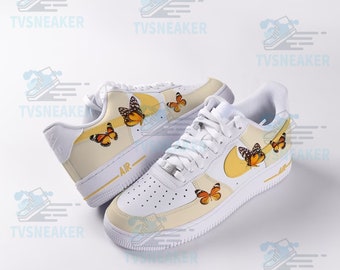 Custom Shoes, Air Force 1 Customized Butterfly sneakers