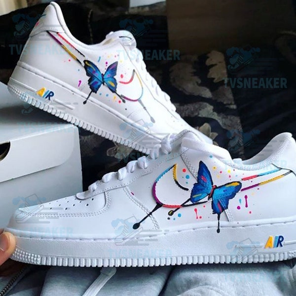 Custom Shoes, Air Force 1's Butterfly Custom sneakers, Custom shoes air force 1, Mother's day gift for Women