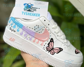 Custom Shoes, Air Force 1's Butterfly Customized sneakers, Personalized Mother's day gift for her