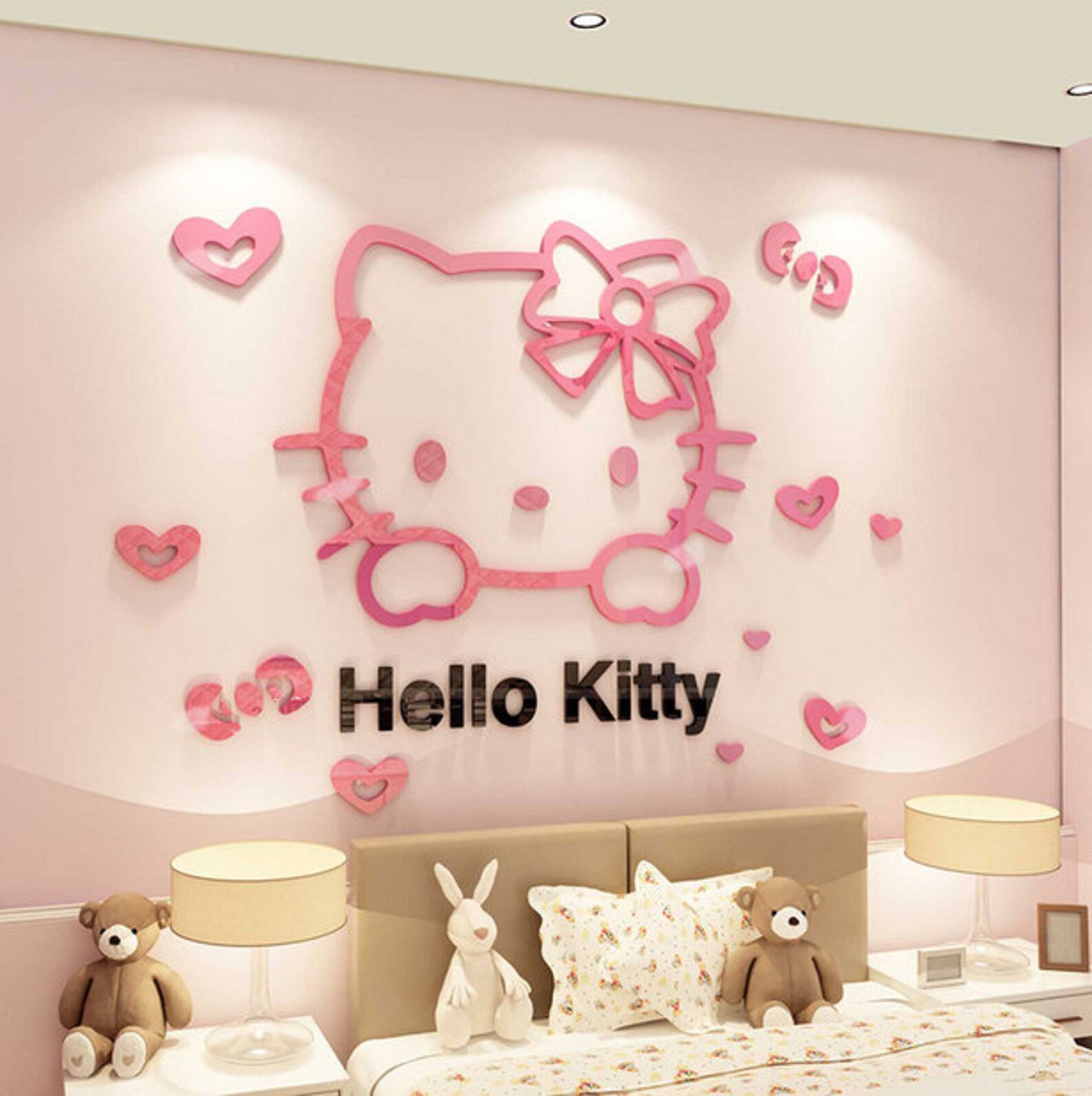Про хелло. Комната Хеллоу Китти Эстетика. Хеллоу Китти декор комнаты. Наклейки на стену Хелло Китти. Наклейки на стену hello Kitty.