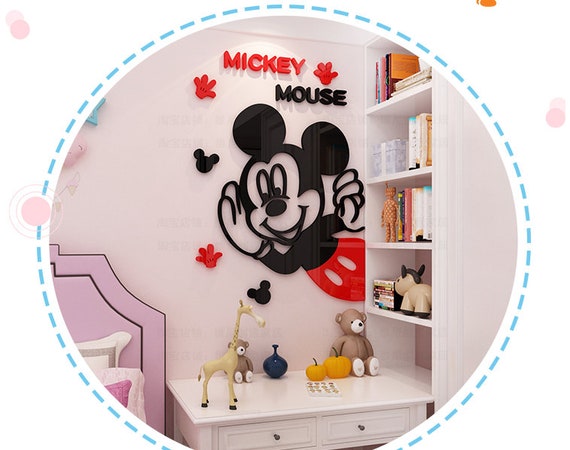 Mickey Mouse 3d Wall Decals Sticker Room Decor For Nursery Etsy