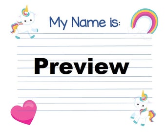Unicorn Preschool/Kindergarten Writing Practice (Blank)