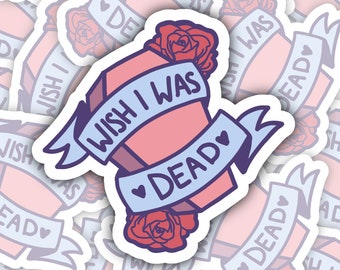 Cute Morbid Coffin Sticker – Pastel Goth Kawaii Humor