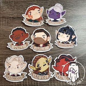 Baldurs Gate 3 Companion Stickers - Shadowheart, Karlach, Lae&#39;zel, Astarion, Gale, Halsin, Minthara