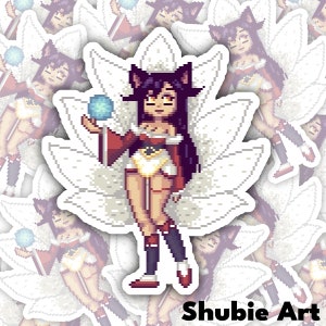 Cute League of Legends Ahri Pixel Sticker
