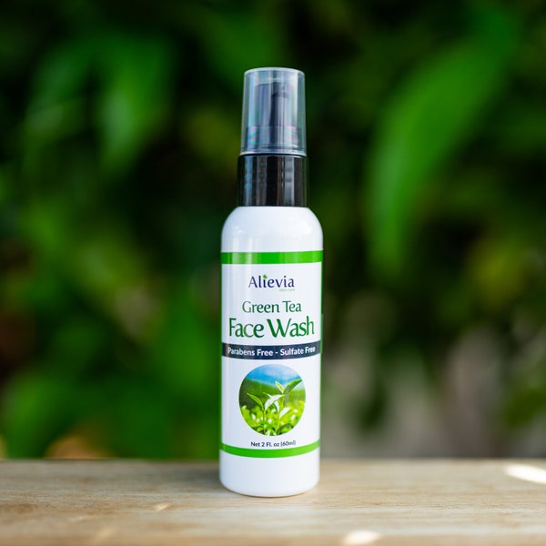 Alievia Green Tea Face Wash -  Antioxidant Face Wash, Face Wash Made in USA, Gift for Her, Gift for Him