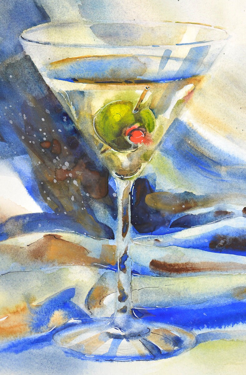 Martini Still Life Poster Martini Art Print Cocktail Art Etsy