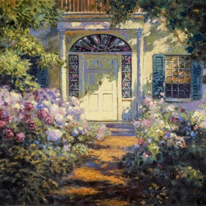 Impressionist Art Print - Oil Painting - Doorway and Garden (Copy of 1894 Painting by American Impressionist Abbott Fuller Graves)
