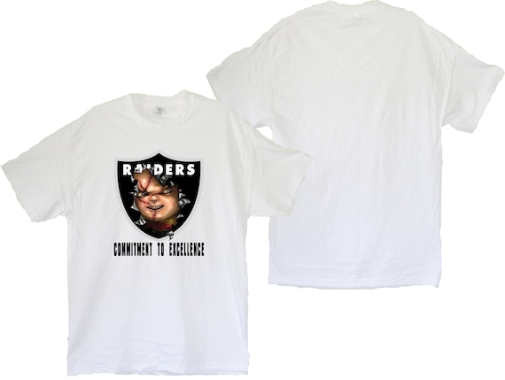 Chucky/'s Back Jon Gruden Raiders Custom Womens V neck T-Shirt S-3XL New-Black