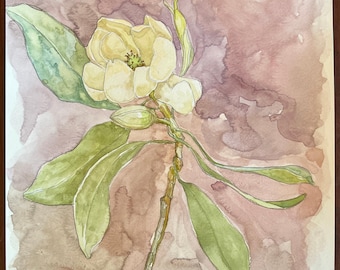 Sweet Bay Magnolia Original Watercolor