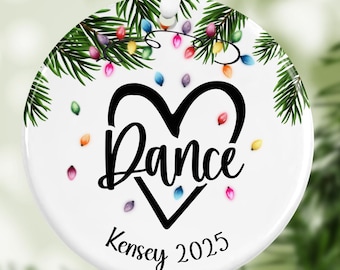Dance Christmas Ornament Personalized Christmas Gift Ballet Dance Ornament Custom Hip Hop Gift Ceramic Ornament Love Dance Mom with Gift Box