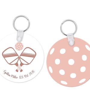 Personalized Pickleball Bag Tag Pickleball Keychain Custom Luggage Tag with name Pickleball Gift for Pickleball Lover Personalized Keychain Pickleball Tag Plastic Keychain Personalized