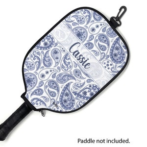 Pickleball Paddle Cover Gift for Pickleball Player Protective Paddle Cover Paisley with Zipper Personalized Pickleball Cover Gift with Hook