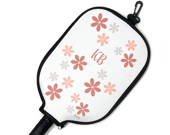 Funda personalizada para pala de pickleball. Regalo personalizado para jugador de pickleball. Funda protectora para pala con cremallera. Funda de regalo para pickleball con gancho.