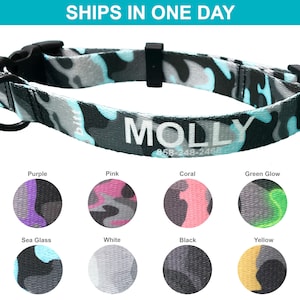 Personalized Dog Collar in Camouflage Custom Dog Collar with Name Personalized Collar for Dog Mom Gift for Her Girl Dog Boy Dog Gift for Mom