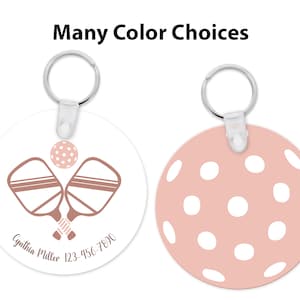 Pickleball Bag Tag Personalized Pickleball Keychain Custom Luggage Tag with name Pickleball Gift for Pickleball Lover Personalized Keychain Pickleball Tag Plastic Keychain Personalized