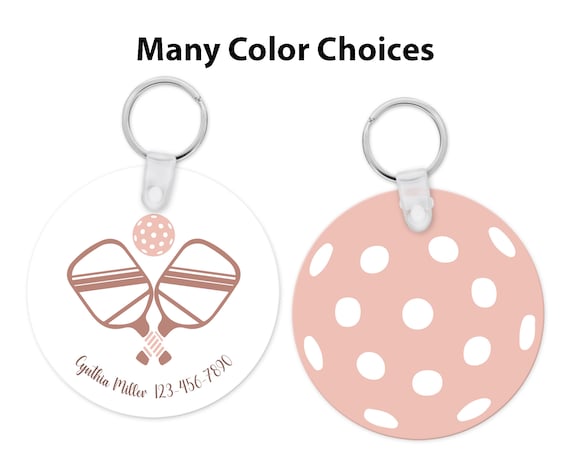 Pickleball Bag Tag Keychain Pickleball Gift Personalized Name Tag for Pickleball Tote Bag or Pickleball Case Lightweight Keychain Bag Tag