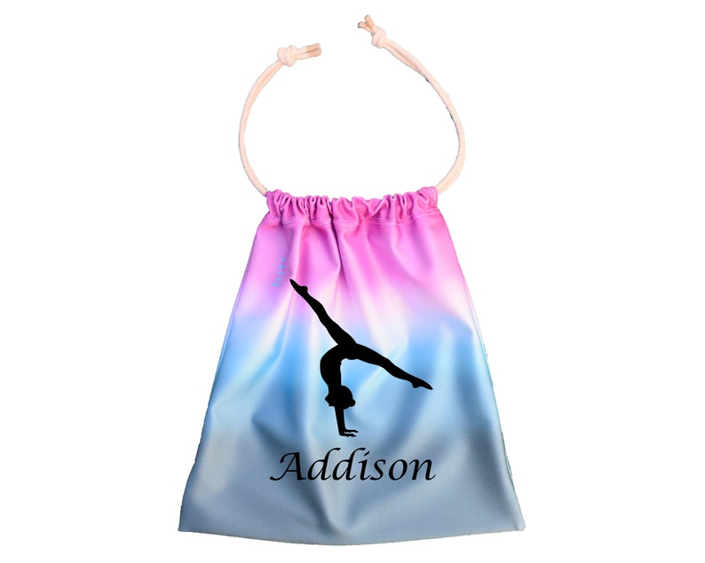 Gymnastics Grip Bag in Teal Pink Ombre With Split Handstand Etsy