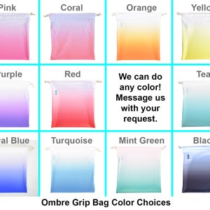 Gymnastics Grip Bag mit Split Handstand plus Optionen für personalisierte & Swarovski Kristalle Petrol und andere Ombre Grip Bag Farben Bild 2