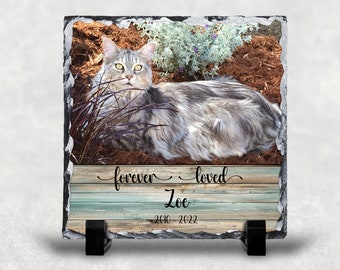 Pet Memorial Photo Rock Slate Personalized Pet Loss Gift Dog Memorial Stone Cat Photo Bereavement Slate Gift Pet Photo with Name Photo Gift