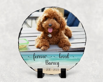 Personalized Gift Pet Memorial Photo Stone Pet Loss Gift Photo Slate Dog Memorial Stone Cat Photo Bereavement Slate Gift for Dog Mom Dog Dad