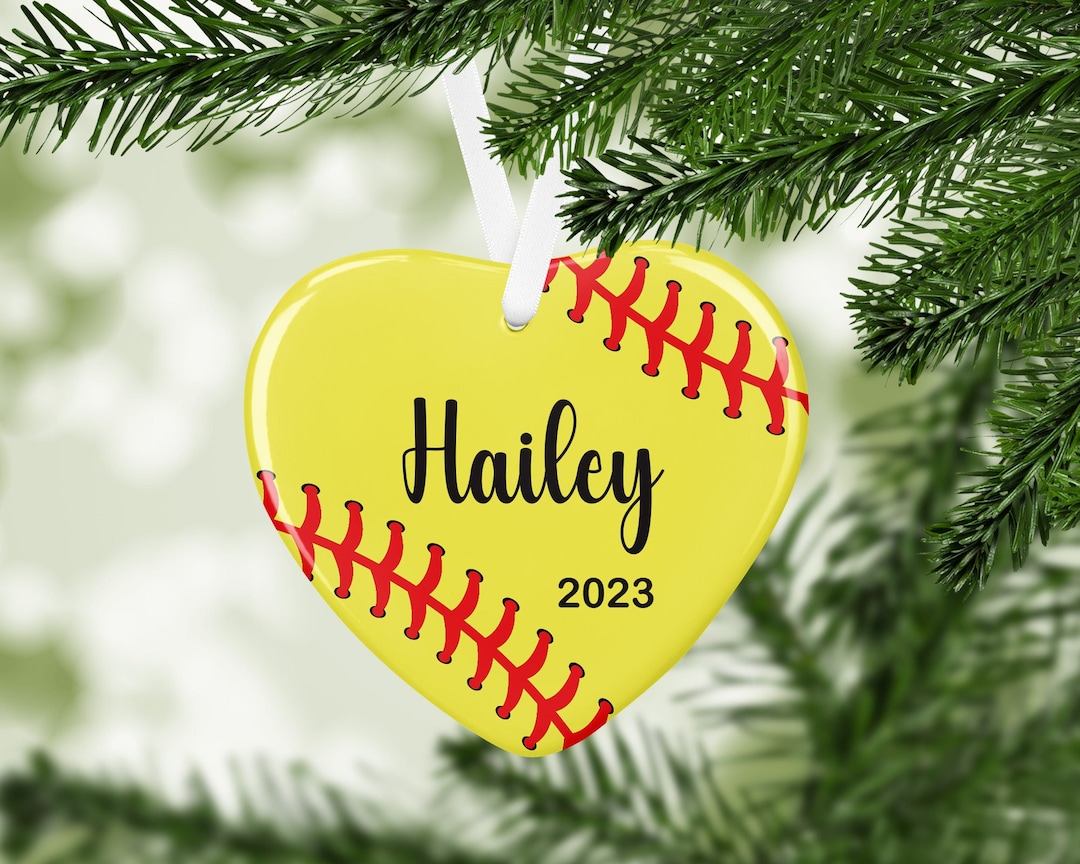 Softball Christmas Ornament Personalized Christmas Gift Softball Sports