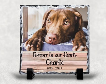 Pet Memorial Photo Rock Slate Personalized Pet Loss Gift Dog Memorial Stone Cat Photo Bereavement Slate Gift Pet Photo with Name Photo Gift