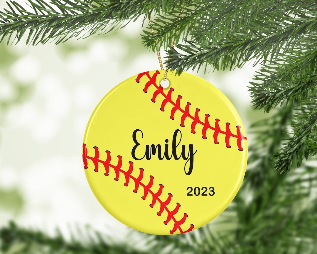 Softball Christmas Ornament Personalized Christmas Gift Softball Sports