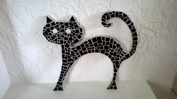 Chat Noir En Mosaique Dark Mosaic S Cat Etsy Chat Noir En Mosaique Dark Mosaic S Cat Etsy