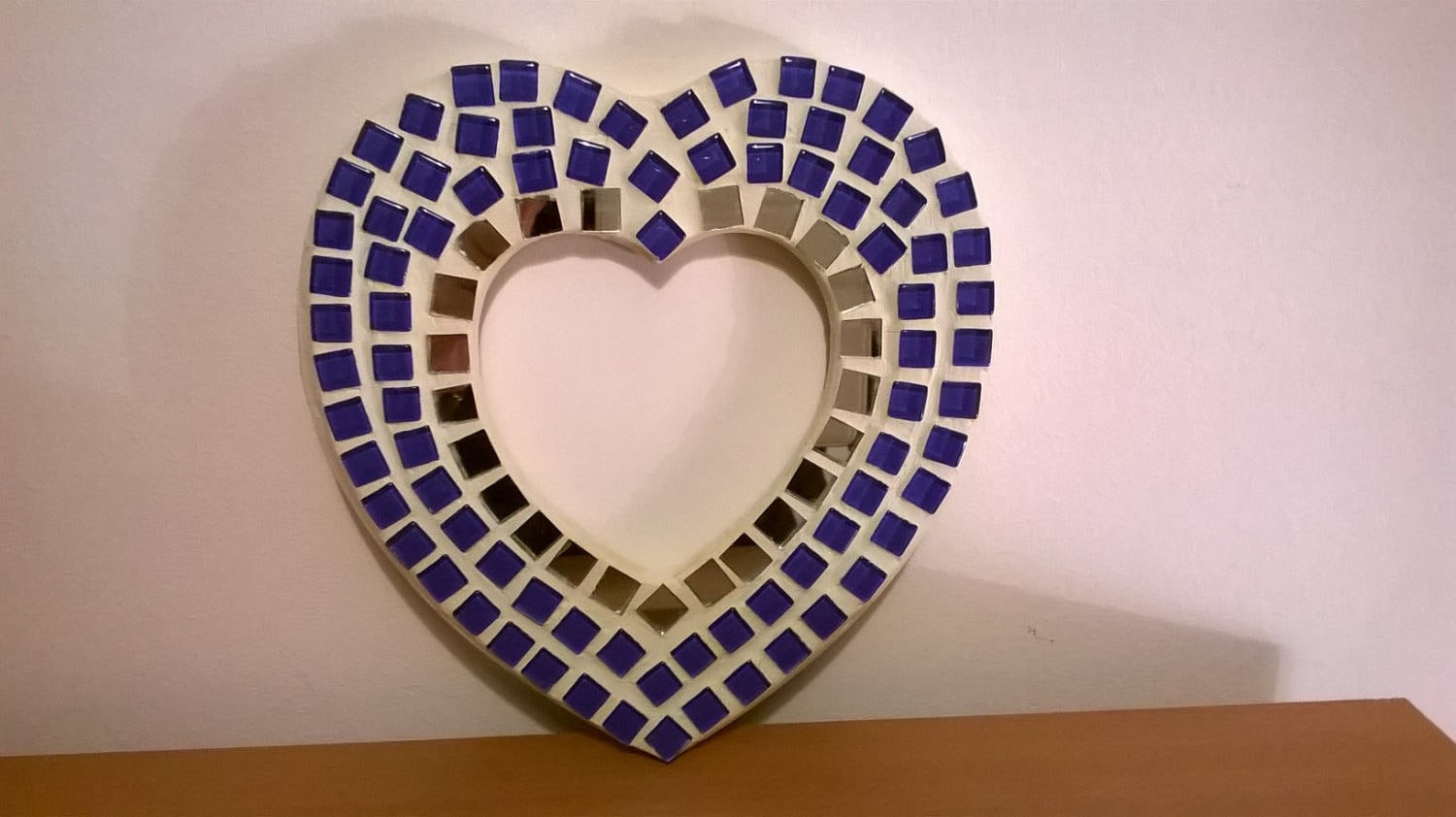 Cadre Cœur Mosaïque Bleu, Mosaic Blue Heart Fram