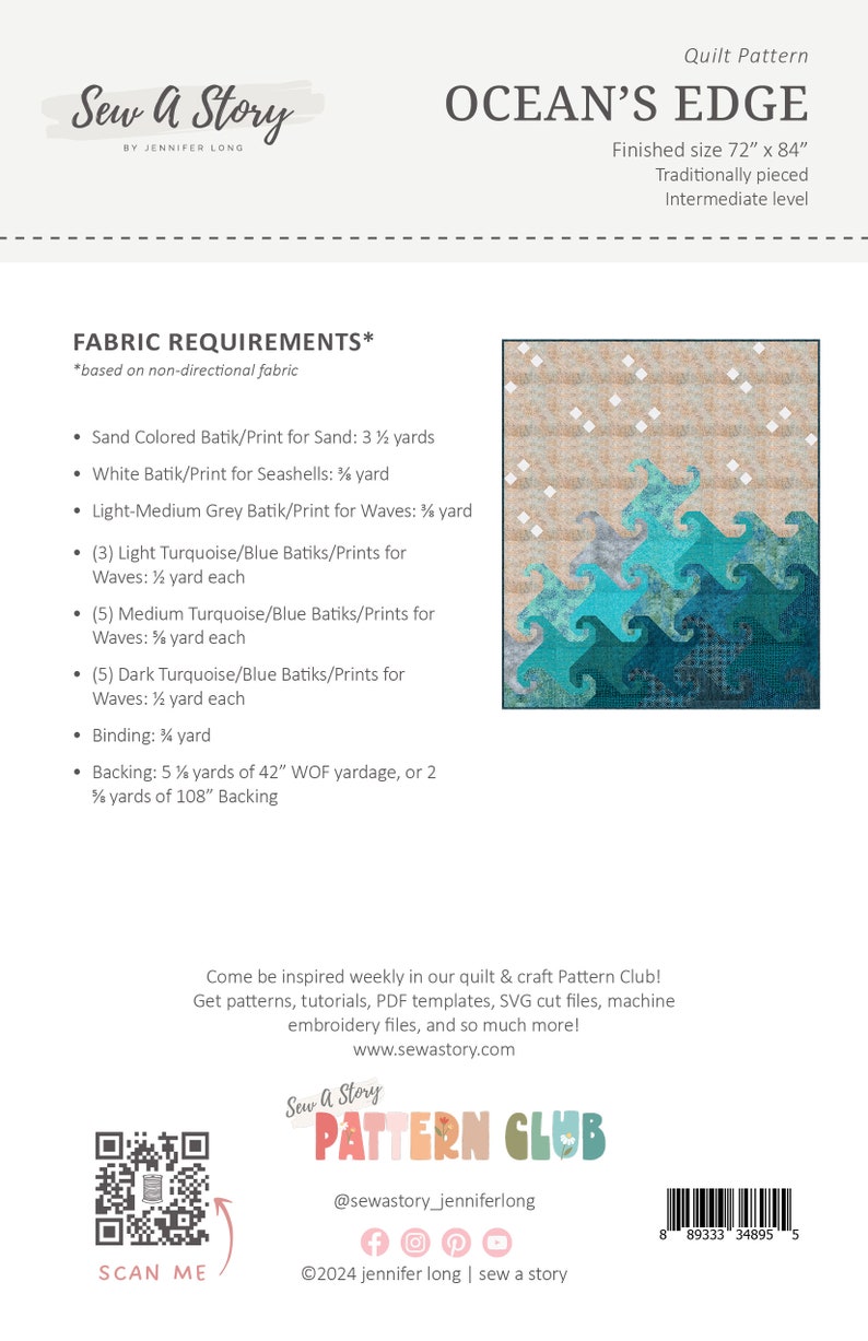 Ocean's Edge Quilt Pattern - Etsy