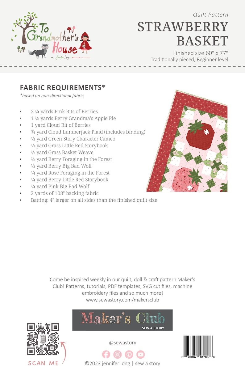 Strawberry Basket Quilt Pattern - Etsy