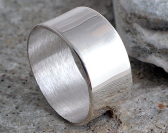 Sterling silver handmade 8mm plain polished band ring 925 plain finish silver ring