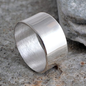 Sterling silver handmade 8mm plain polished band ring 925 plain finish silver ring