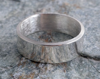 Sterling silver handmade 6mm plain band ring 925 plain finish silver ring
