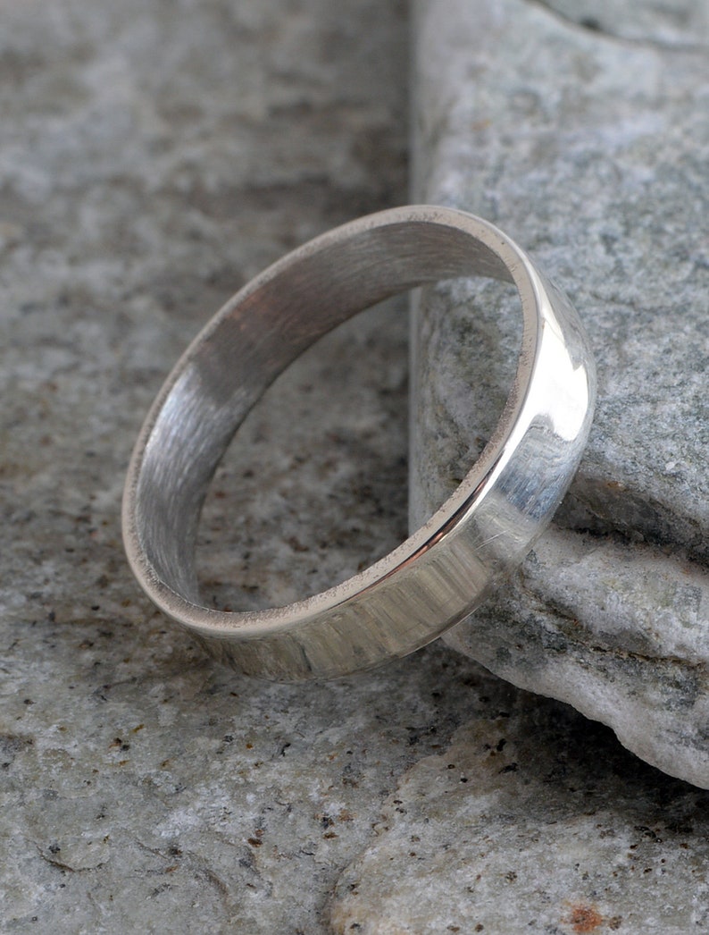 Sterling Silver Handmade 4mm Plain Band Ring 925 Plain Finish Etsy