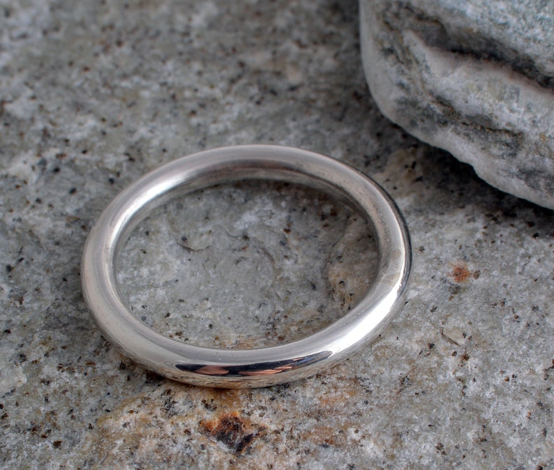 Sterling silver handmade halo ring band ring 925 thumb ring silver ring image 1