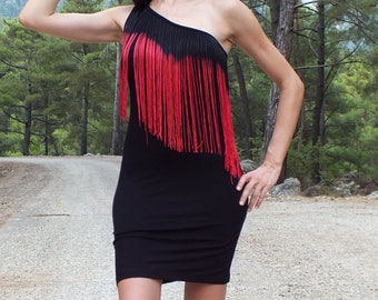 Gypsy dress, hippie dress, bohemian dress, boho dress, black dress, cotton dress, festival dress, ethnic dress, fringe dress, cool dress