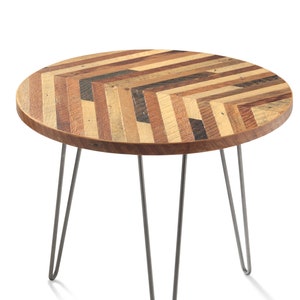 Medium Reclaimed Wood Lath Round Coffee Table