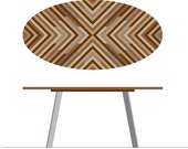 Oval Reclaimed Wood Lath Dining Table