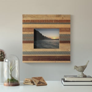 8x10 Unique Wood Frame | Striped | Reclaimed Wood Lath