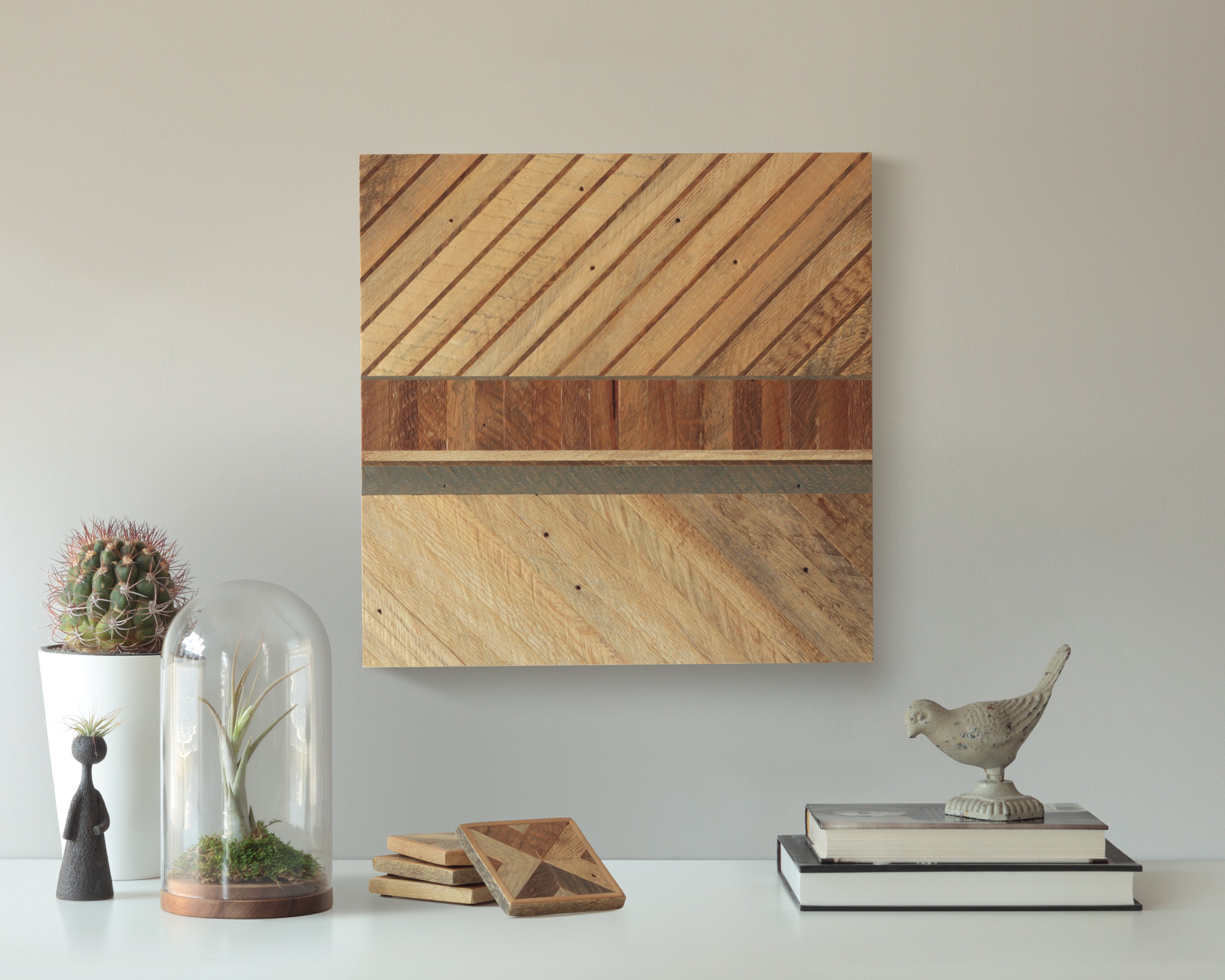 Geometric Wood Wall Art Modern Pattern Reclaimed Wood Etsy