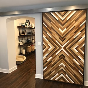 Geometric Wood Art/Barn Door| Modern Pattern Reclaimed Wood