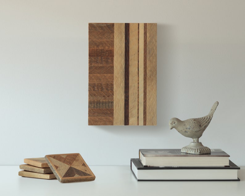 Reclaimed Wood Wall Art Lath Pattern Decor Geometric Etsy