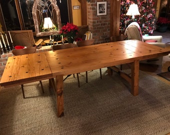 Reclaimed Industrial Turnbuckle Farmhouse Extension Table